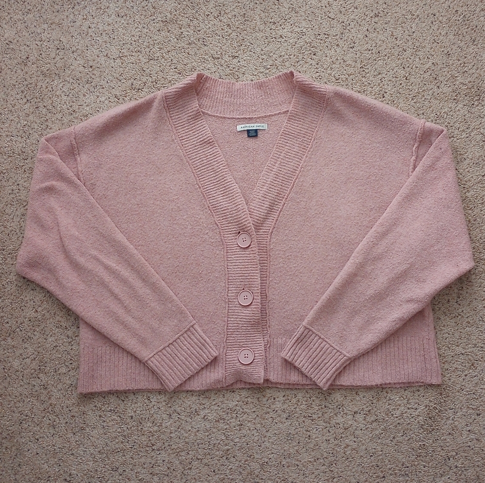 American Eagle Pink Cardigan Size Medium